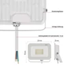 Kép 31/43 - LED reflektor SIMPO 20W, fehér, IP65, 2000 lm, természetes fehér