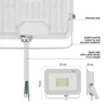 Kép 32/43 - LED reflektor SIMPO 20W, fehér, IP65, 2000 lm, természetes fehér