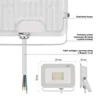 Kép 34/43 - LED reflektor SIMPO 20W, fehér, IP65, 2000 lm, természetes fehér