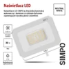 Kép 12/43 - LED reflektor SIMPO 30W, fehér, IP65, 3000 lm, természetes fehér