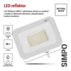 Kép 13/43 - LED reflektor SIMPO 30W, fehér, IP65, 3000 lm, természetes fehér