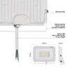 Kép 31/43 - LED reflektor SIMPO 30W, fehér, IP65, 3000 lm, természetes fehér