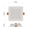 Kép 4/11 - LED süllyesztett lámpatest RUBIC, négyzet, fehér, 9W, természetes fehér