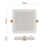 Kép 4/11 - LED süllyesztett lámpatest RUBIC, négyzet, fehér, 18W, természetes fehér