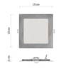 Kép 4/14 - LED süllyesztett lámpatest NEXXO, négyzet, ezüst, 12W, CCT