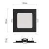 Kép 4/13 - LED süllyesztett lámpatest NEXXO, négyzet, fekete, 7W, CCT
