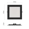 Kép 4/13 - LED süllyesztett lámpatest NEXXO, négyzet, fekete, 12W, CCT