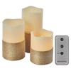 Kép 1/8 - LED dekoráció – 3x viaszgyertya zsinórral, 3x 3x AAA, beltéri, vintage, távirányító