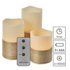 Kép 6/8 - LED dekoráció – 3x viaszgyertya zsinórral, 3x 3x AAA, beltéri, vintage, távirányító