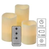 Kép 6/8 - LED dekoráció – 3x viaszgyertya, 3x 3x AAA, beltéri, vintage, távirányító