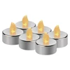 Kép 1/8 - LED dekoráció – 6x teamécses, ezüst, 6x CR2032, beltéri, vintage