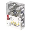 Kép 3/8 - LED dekoráció – 6x teamécses, ezüst, 6x CR2032, beltéri, vintage