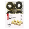Kép 7/9 - LED dekoráció – 6x teamécses, arany, 6x CR2032, beltéri, vintage
