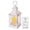 Kép 6/8 - LED dekoráció – lámpa, antik, fehér, villogó, 3x AAA, beltéri, vintage, időzítő