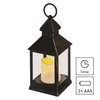 Kép 6/8 - LED dekoráció – lámpa, antik, fekete, villogó, 3x AAA, beltéri, vintage, időzítő