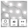 Kép 4/12 - LED fényfüzér, cseresznye – golyók 2,5 cm, 4 m, kültéri és beltéri, hideg fehér, időzítő