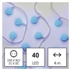 Kép 4/11 - LED fényfüzér, cseresznye – golyók 2,5 cm, 4 m, kültéri és beltéri, kék, időzítő
