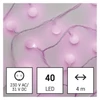 Kép 4/12 - LED fényfüzér, cseresznye – golyók 2,5 cm, 4 m, kültéri és beltéri, rózsaszínű, időzítő