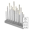 Kép 7/11 - LED gyertyatartó, ezüst, 28,5 cm, 3x AA, beltéri, meleg fehér, időzítő
