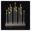 Kép 9/11 - LED gyertyatartó, ezüst, 28,5 cm, 3x AA, beltéri, meleg fehér, időzítő