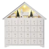 Kép 2/9 - LED adventi naptár, fa, 35x33 cm, 2x AA, beltéri, meleg fehér, időzítő