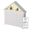 Kép 6/9 - LED adventi naptár, fa, 35x33 cm, 2x AA, beltéri, meleg fehér, időzítő