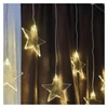 Kép 5/13 - LED karácsonyi fényfüggöny – csillagok, 45x84 cm, kültéri és beltéri, meleg fehér