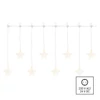 Kép 10/13 - LED karácsonyi fényfüggöny – csillagok, 45x84 cm, kültéri és beltéri, meleg fehér