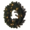 Kép 1/9 - LED karácsonyi koszorú, 40 cm, 2x AA, beltéri, meleg fehér, időzítő