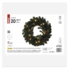 Kép 7/9 - LED karácsonyi koszorú, 40 cm, 2x AA, beltéri, meleg fehér, időzítő