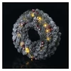 Kép 9/10 - LED karácsonyi koszorú, havas, 38 cm, 2x AA, beltéri, meleg fehér, időzítő