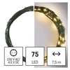 Kép 4/12 - LED karácsonyi nano fényfüzér, zöld, 7,5 m, kültéri és beltéri, meleg fehér, időzítő