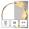 Kép 4/12 - LED karácsonyi nano fényfüzér, réz, 0,9 m, 2x AA, beltéri, meleg fehér, időzítő