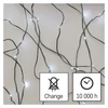 Kép 12/12 - LED karácsonyi nano fényfüzér, zöld, 15 m, kültéri és beltéri, hideg fehér, időzítő