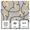 Kép 4/10 - LED karácsonyi fényfüzér, 5,6 m, 3x AA, kültéri és beltéri, meleg fehér, időzítő