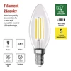 Kép 6/33 - LED izzó Filament gyertya A CLASS/ E14 / 3,8 W (60 W) / 806 lm / természetes fehér