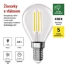 Kép 11/31 - LED izzó Filament Mini Globe  A CLASS/ E14 / 3,8 W (60 W) / 806 lm / Természetes fehér