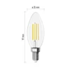 Kép 5/31 - LED izzó Filament gyertya A CLASS/ E14 / 3,8 W (60 W) / 806 lm / Meleg fehér