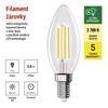 Kép 6/31 - LED izzó Filament gyertya A CLASS/ E14 / 3,8 W (60 W) / 806 lm / Meleg fehér