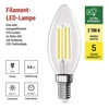 Kép 7/31 - LED izzó Filament gyertya A CLASS/ E14 / 3,8 W (60 W) / 806 lm / Meleg fehér
