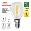 Kép 10/31 - LED izzó Filament Mini Globe A CLASS / E14 / 3,8 W (60 W) / 806 lm / meleg fehér