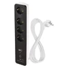 Kép 2/23 - GoSmart hosszabbító 2 m / 4 aljzat / kapcsolós / USB / fehér-fekete / PVC / 1,5 mm2
