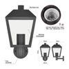 Kép 6/20 - LED kerti fali lámpa, 19,8 x 15 x 27,8 cm, 1 x E27, 15 W
