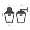 Kép 7/21 - LED kerti fali lámpa, 18 x 15 x 24,5 cm, 1 x E27, 15 W