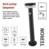 Kép 4/21 - LED napelemes kerti lámpa szürkületérzékelővel, TERION, 12,5 × 12,5 × 50 cm