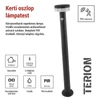 Kép 4/21 - LED napelemes kerti oszloplámpa szürkületérzékelővel, TERION, 12,5 × 12,5 × 80 cm