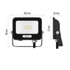 Kép 8/19 - LED reflektor GLARO 10W, fekete, IP65, 1000 lm, természetes fehér