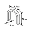 Kép 3/3 - Tűzőkapocs - 1,2 x 6,3 x 12 mm - 1000 db