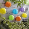 Kép 2/5 - Szolár lampion fényfüzér - 10 db színes lampion, hidegfehér LED - 3,7 m