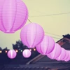 Kép 1/3 - LED-es lampion - 1 LED - magenta - 2 x AAA